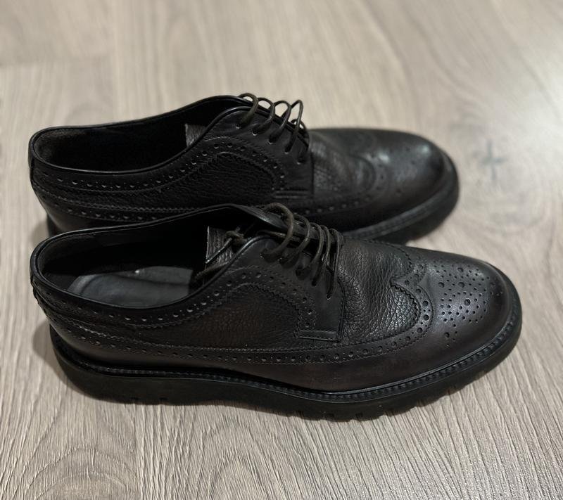 Herren Heels Schwarz Leder 42