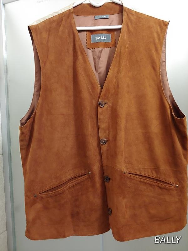 Мужская Bally Жилетка Бежевый Замша XXL