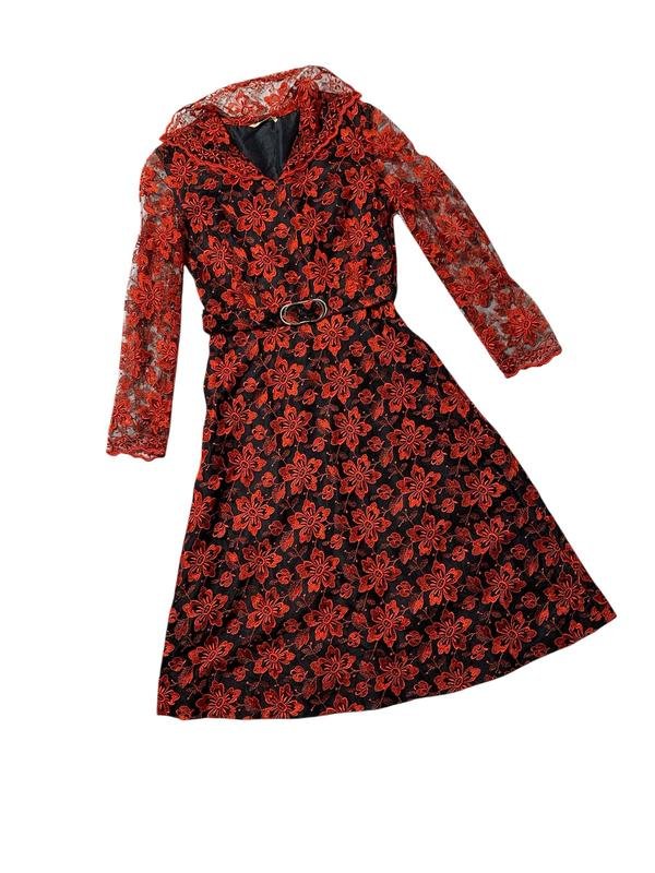 Donna Takashimaya Abito Rosso Seta 36 / S / 44