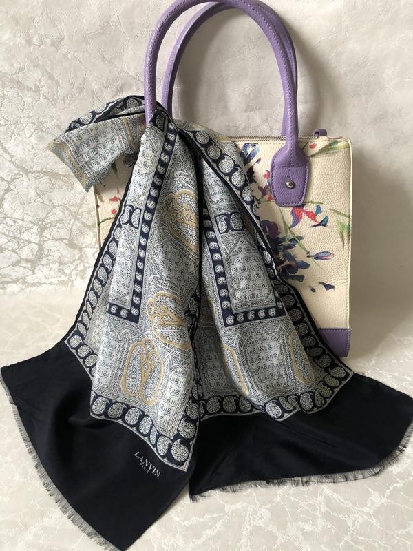 Женский Lanvin Шарф Тёмно-синий Шёлк