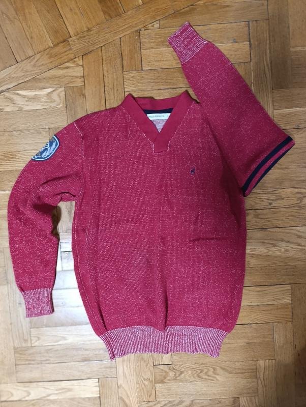 Мужской Polo Jeans Свитер Бордовый Коттон 40 /L /