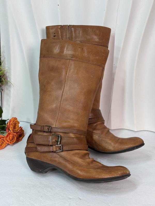 Women Janet D Boots Brown Leather 38