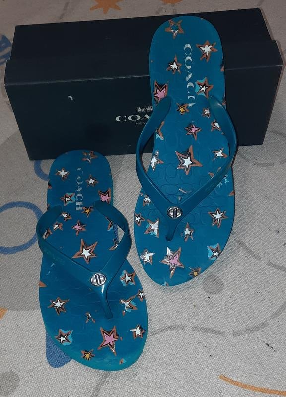 Femme Coach Tongs Multicolore Caoutchouc 38