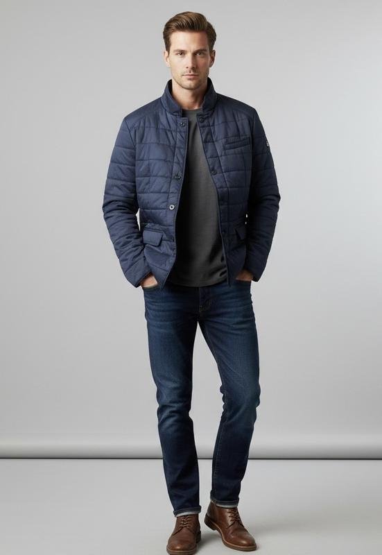 Men Boss Jacket Navy Polyamide M
