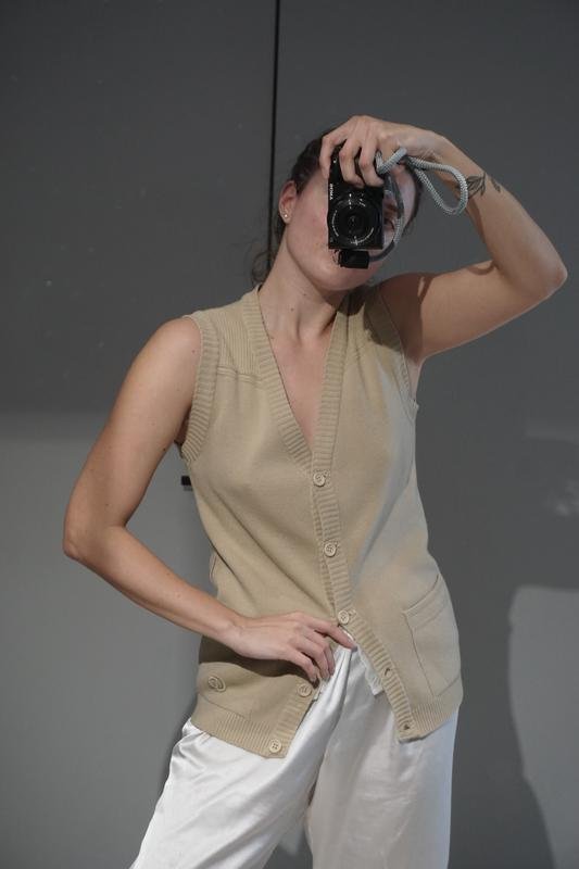 Women Christian Dior Vest Beige Cotton S