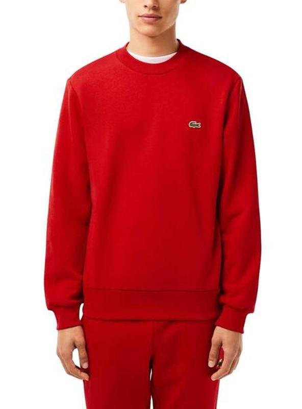 Homme Lacoste Pull Rouge Coton 38 / M / 46