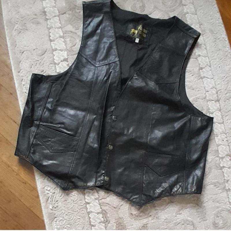 Homme American Vintage Gilet Noir Cuir 44 / XXL /