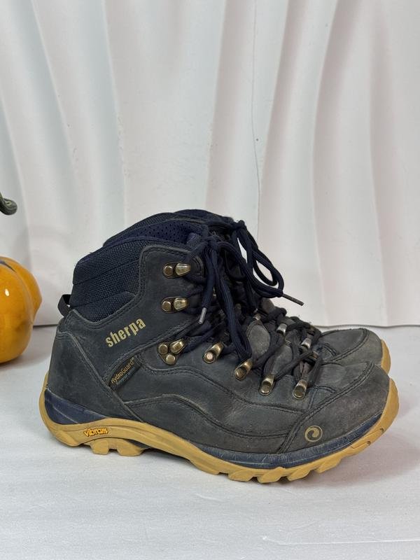 Femme Sherpa Bottes Bleu Marine Cuir 36.5