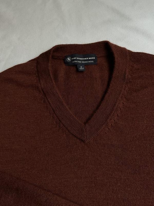 Homme Hart Schaffner Marx Pull Marron Laine 38 / M
