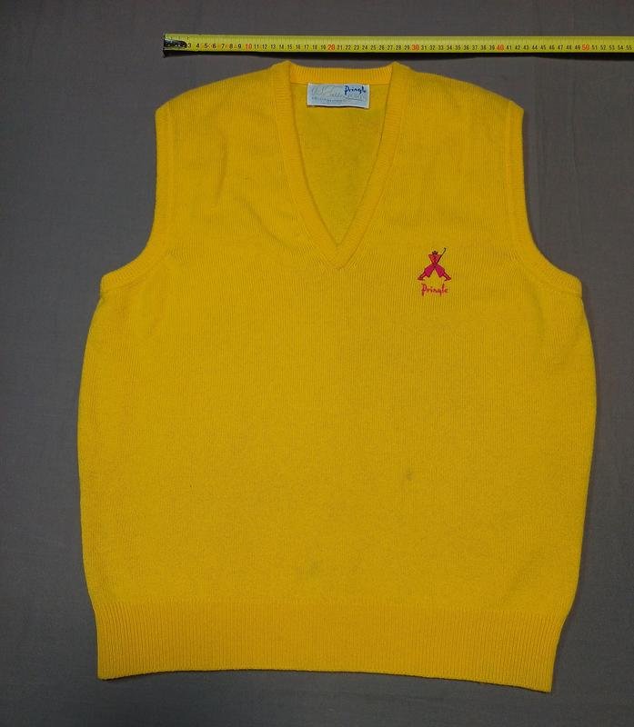 Мужская Pringle of Scotland Жилетка Жёлтая Шерсть