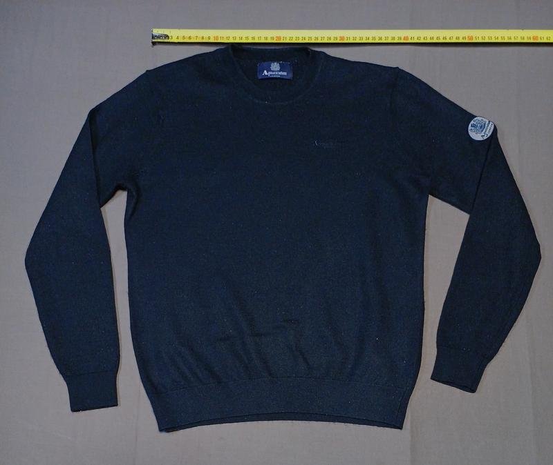 Men Aquascutum Sweater Black Acrylic 34 / XS / 42