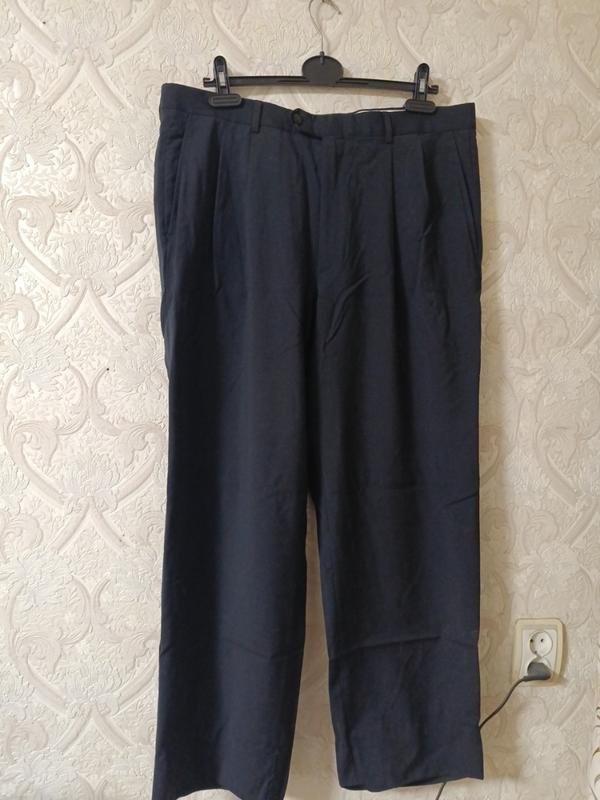Мужские Brioni Брюки Чёрные Шерсть 34 / L / 50