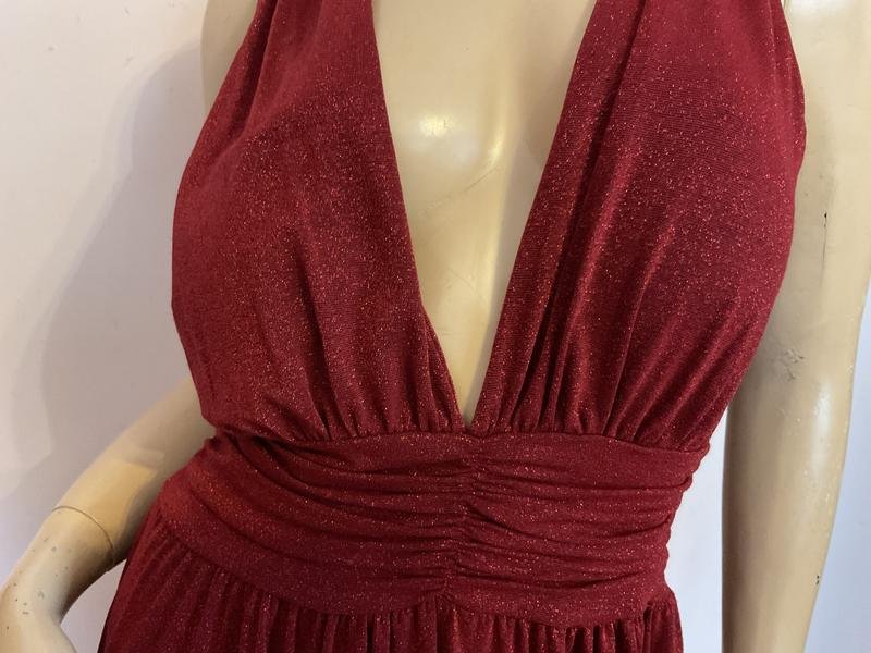 Женское Sartoria Italiana Платье Бордовое Люрекс