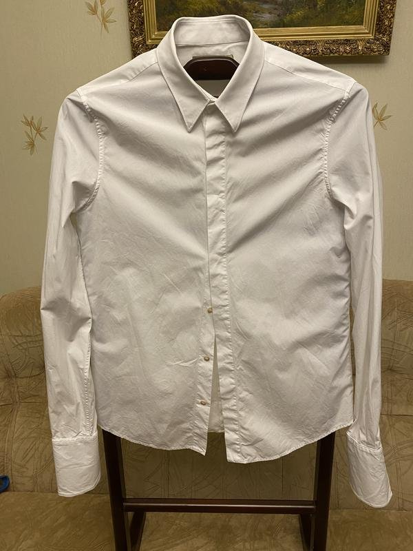 Мужская Balenciaga Сорочка Белая Хлопок 40 /L / 48