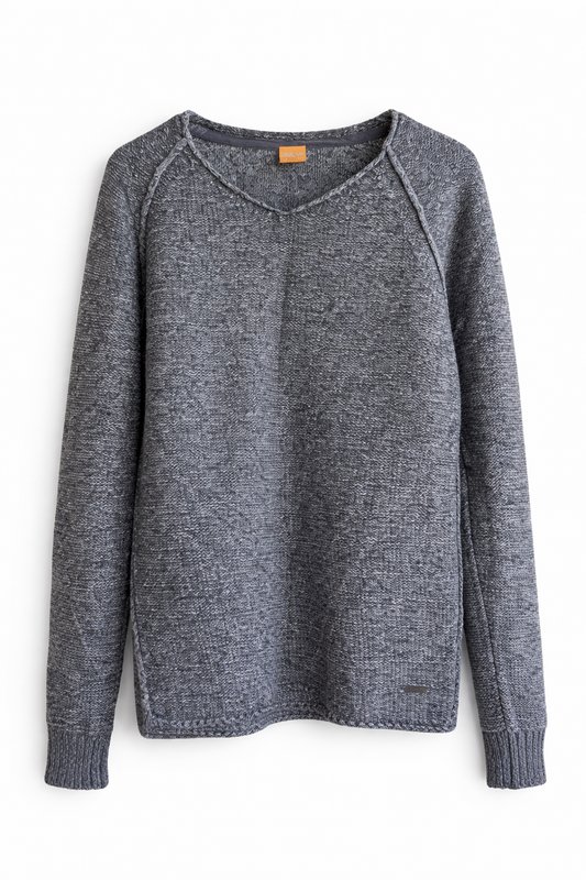 Мужской BOSS Orange Пуловер Серый Хлопок M