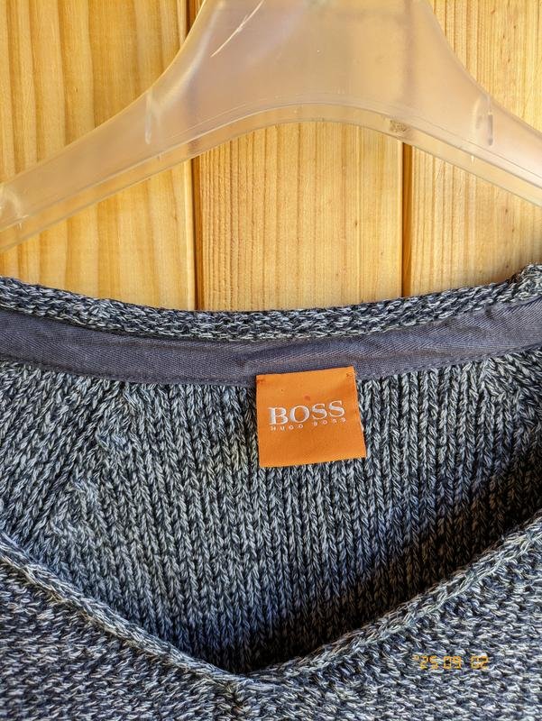 Мужской BOSS Orange Пуловер Серый Хлопок M
