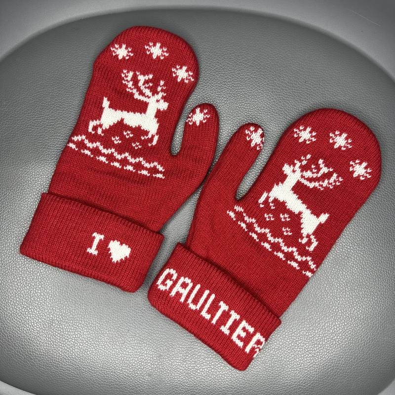 Damen Jean Paul Gaultier Handschuhe Rot Acryl