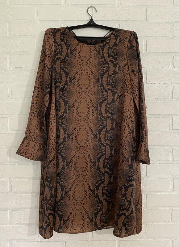 Women Cinque Dress Brown Satin 38 / M / 46