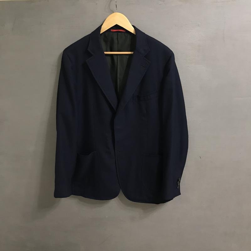 Мужской Isaia Napoli Пиджак Тёмно-синий Шерсть 50