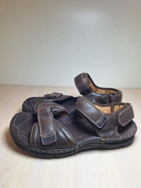 Men Clarks Sandals Black Leather 42