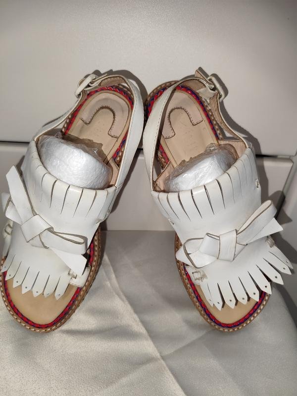 Femme Celine Sandales Blanches Cuir 38