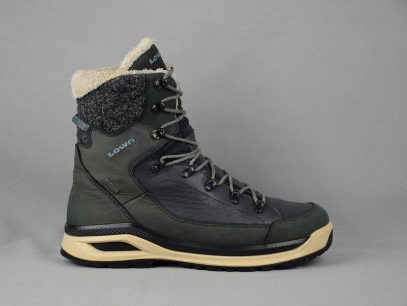 Damen Lowa Stiefel Grau Leder 39.5