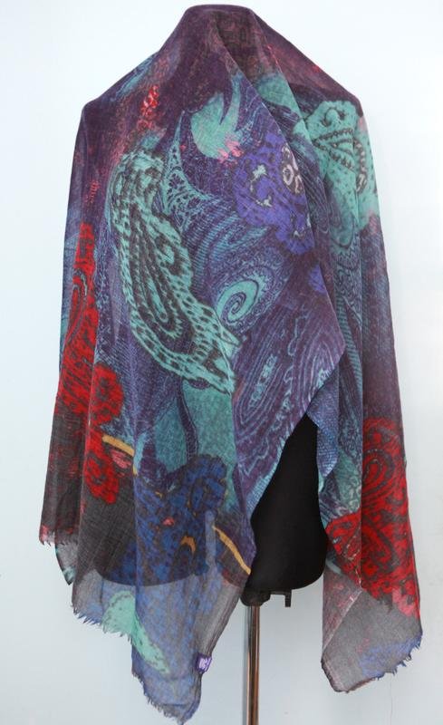 Women Navyboot Scarf Multicolor Wool
