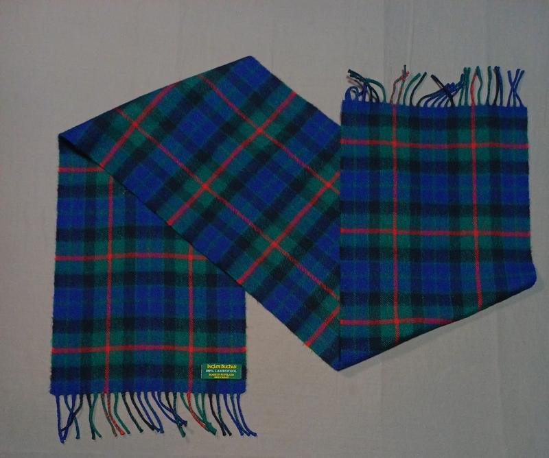 Unisex Ingles Buchan Scarf Black Wool