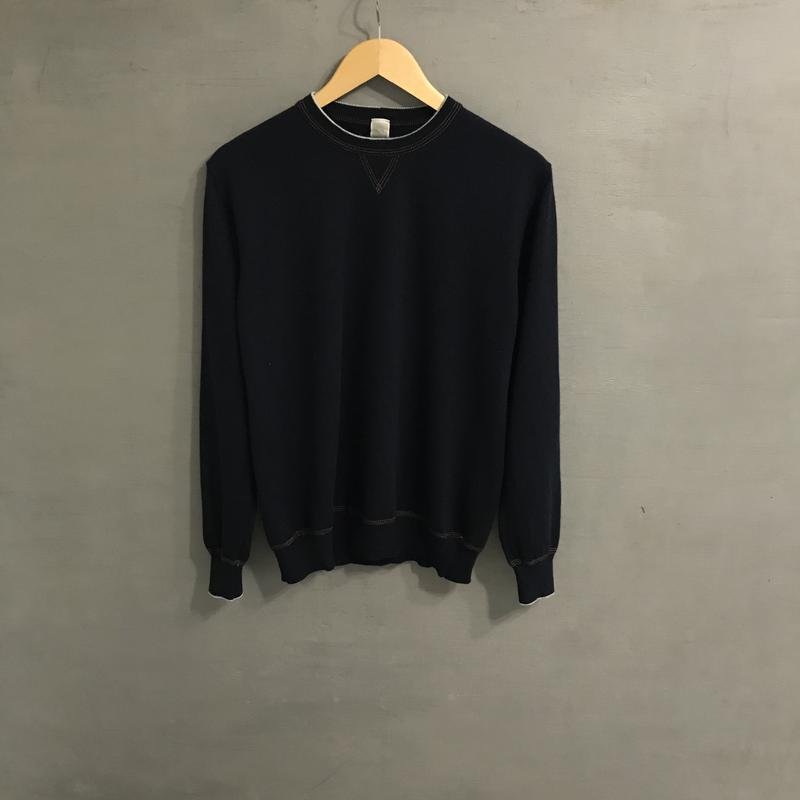 Мужской Eleventy Milano Светр Тёмно-синий Шерсть