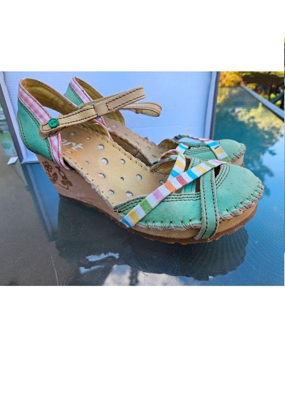 Женские ART Босоножки Зелёные Кожа 37.5