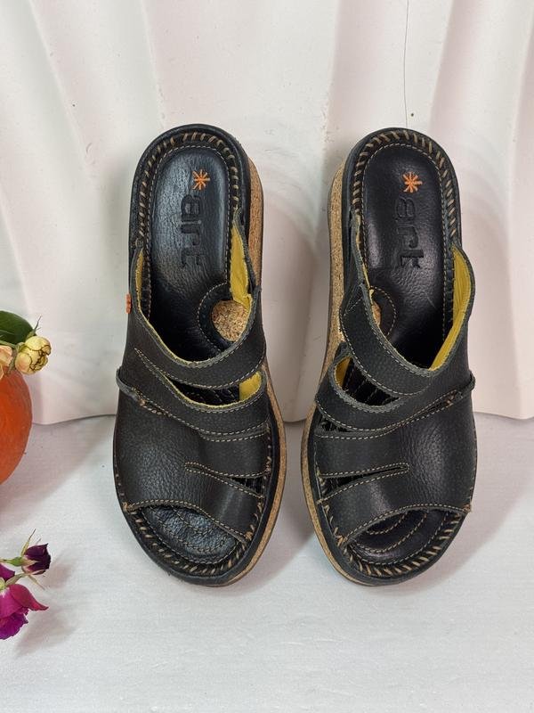Women ART Sandals Black Leather 37