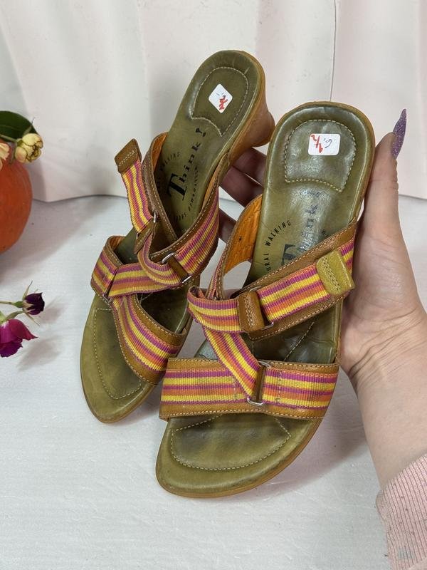 Women Think! Sandals Khaki Leather 37