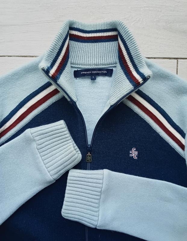 Homme French Connection Pull Bleu Marine Laine 40