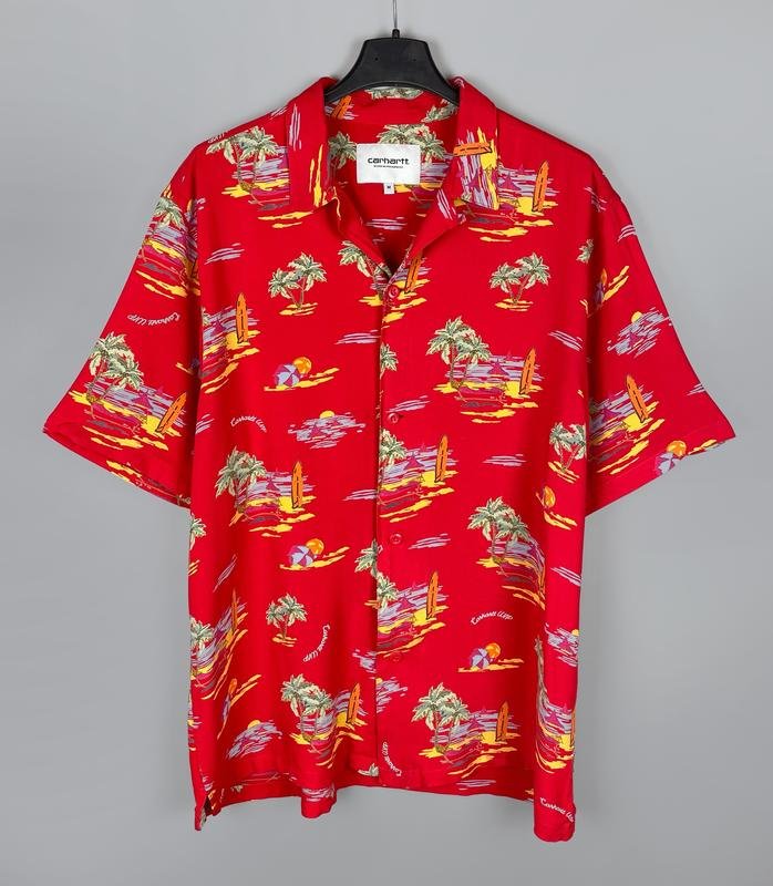 Мужской Carhartt Рубашка Красный Вискоза 38 / M /