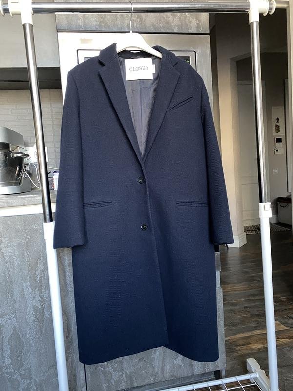 Женское Max Mara Пальто Тёмно-синий Шерсть 38