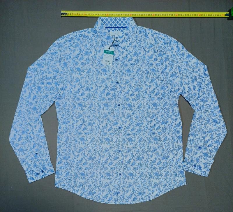 Мужской Next Рубашка Белая Хлопок 40 /L / 48