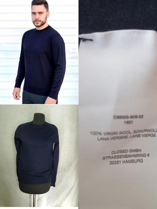 Men Closed Sweater Black Wool 36 / S / 44