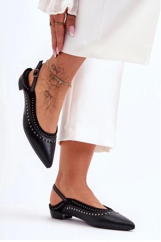 Женские ZARA Босоножки Чёрный Кожа 37