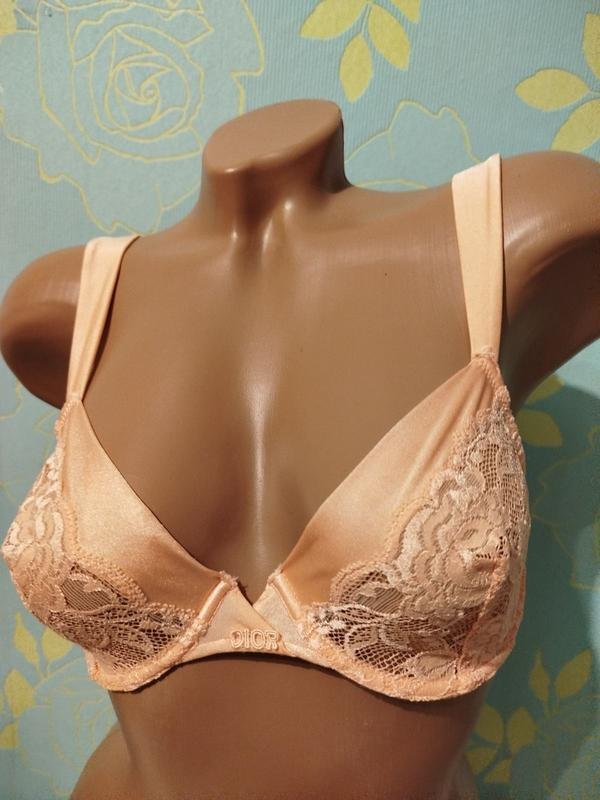 Women Christian Dior Bra Peach Satin 75B