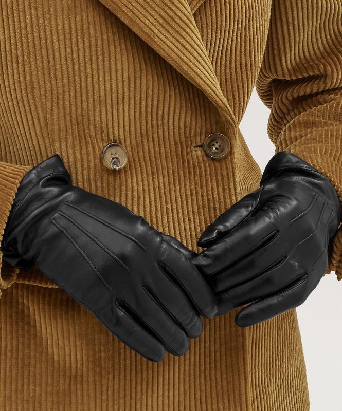 Herren Mulberry Handschuhe Schwarz Leder L