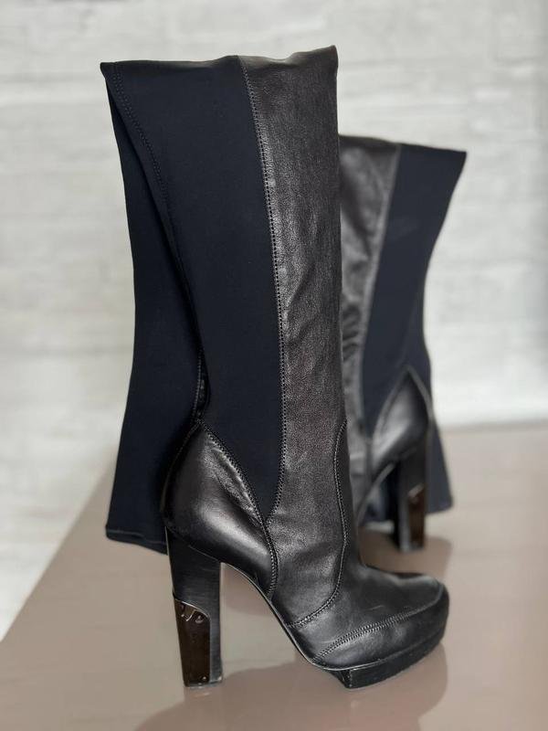 Femme Lanvin Bottes Hautes Noires Cuir 38