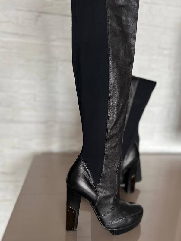 Femme Lanvin Bottes Hautes Noires Cuir 38