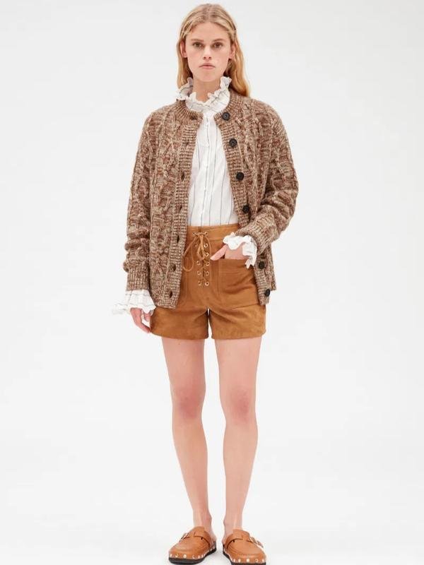 Femme Claudie Pierlot Shorts Beige Cuir 38 / M /