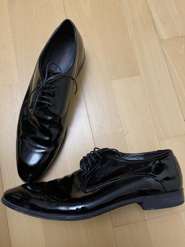 Men Hugo Boss Heels Black Leather 42
