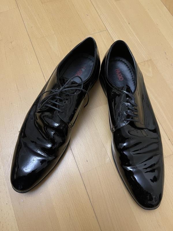 Men Hugo Boss Heels Black Leather 42