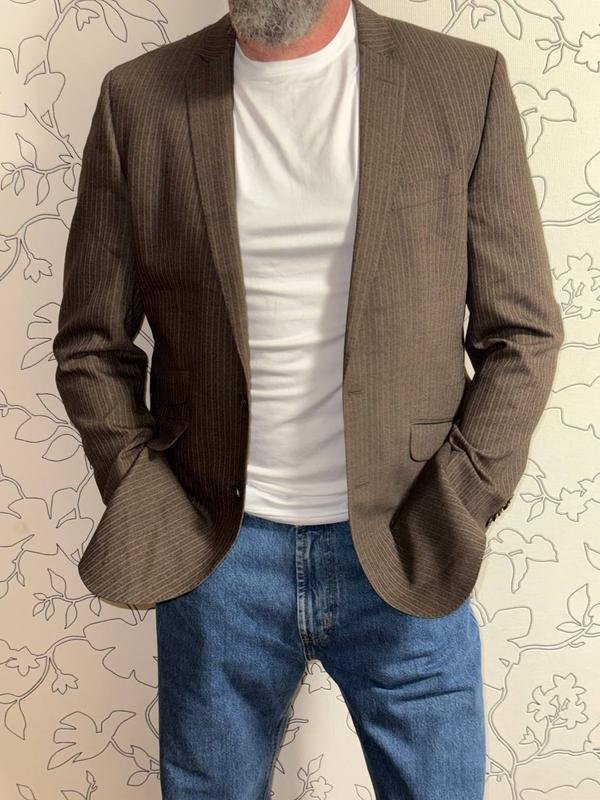 Men Ben Sherman Blazer Brown Wool 40 /L / 48
