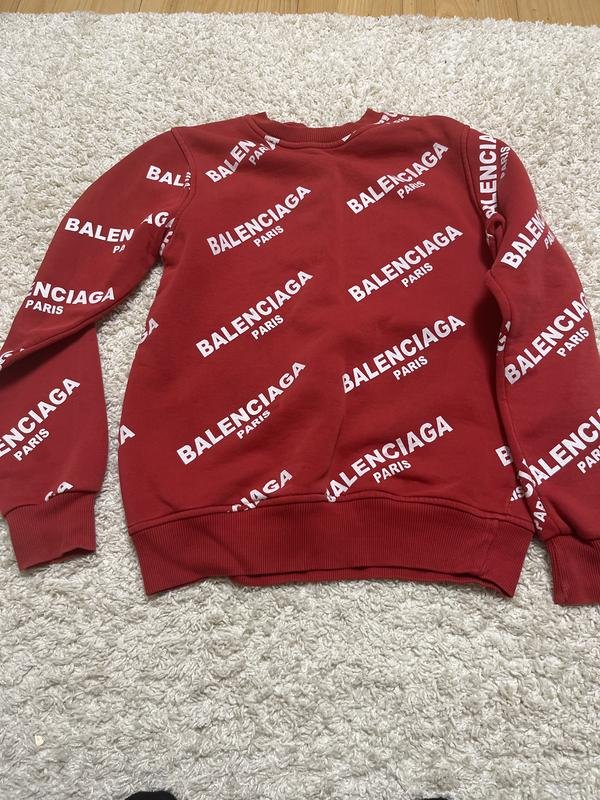 Мужской Balenciaga Свитер Красный 36 / S / 44