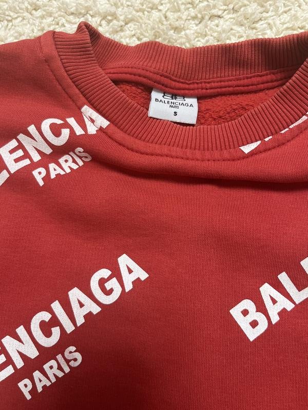 Мужской Balenciaga Свитер Красный 36 / S / 44