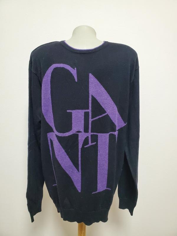 Мужской Gant Свитер Чёрный Трикотаж 40 /L / 48