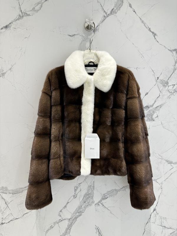 Femme Christian Dior Manteau Marron Vison 36 / S /